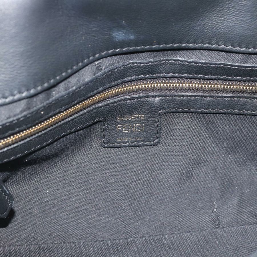 【日本直送】FENDI Zucca Mamma Baguette 手提包,皮革材質,兩用,黑色/金色,貨號 8BH600,正品,yk20707SAM-15