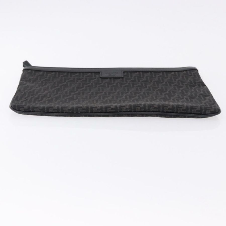 【日本直送】FENDI Zucchino 帆布手拿包 黑色 正品 ki6765V-6