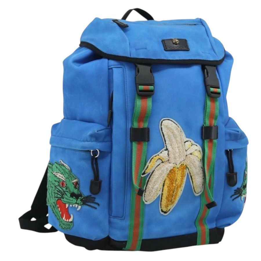 【日本直送】GUCCI帆布雙肩包 藍黑色 429037 正品 ka5328A-0