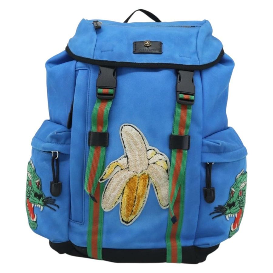 【日本直送】GUCCI帆布雙肩包 藍黑色 429037 正品 ka5328A-1