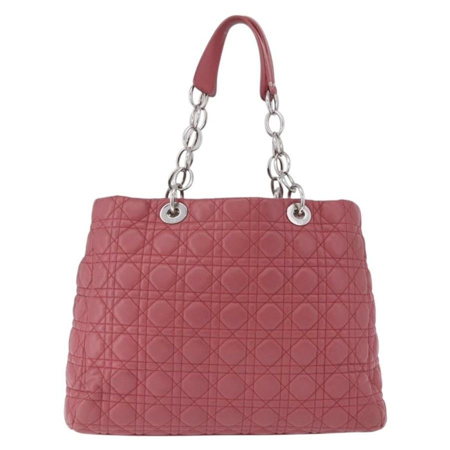 【日本直送】Christian Dior Canage 手提包 羊皮 粉紅色 銀色 正品 ka5330V-2