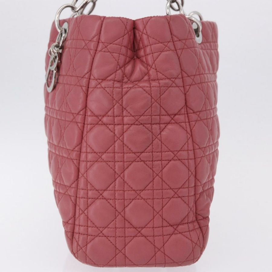 【日本直送】Christian Dior Canage 手提包 羊皮 粉紅色 銀色 正品 ka5330V-3