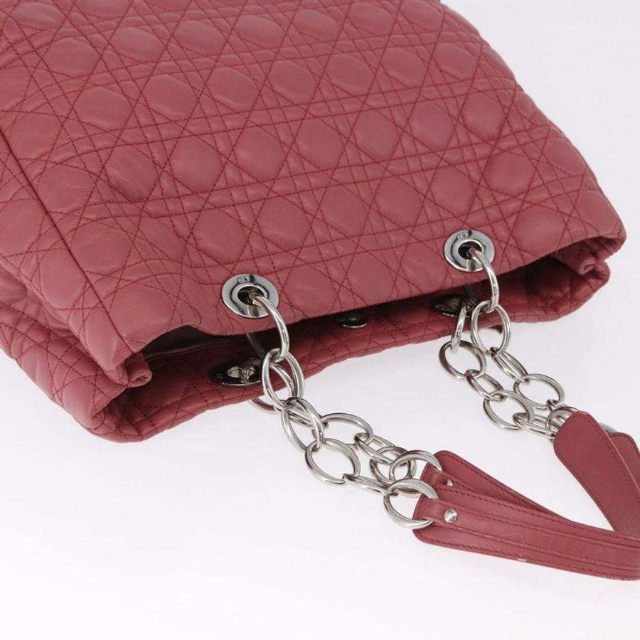 【日本直送】Christian Dior Canage 手提包 羊皮 粉紅色 銀色 正品 ka5330V-5