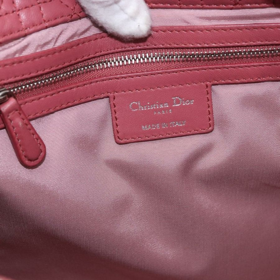 【日本直送】Christian Dior Canage 手提包 羊皮 粉紅色 銀色 正品 ka5330V-14