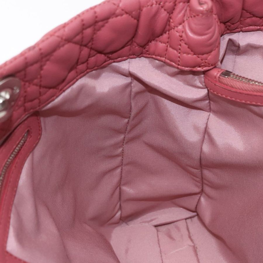 【日本直送】Christian Dior Canage 手提包 羊皮 粉紅色 銀色 正品 ka5330V-16