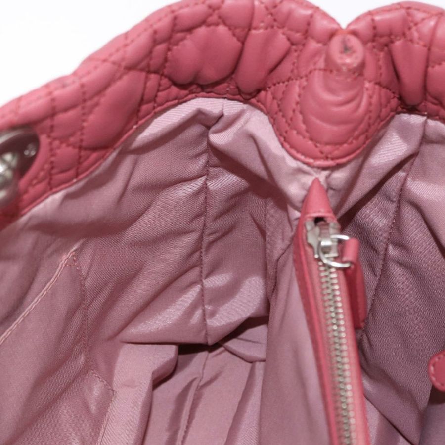 【日本直送】Christian Dior Canage 手提包 羊皮 粉紅色 銀色 正品 ka5330V-19