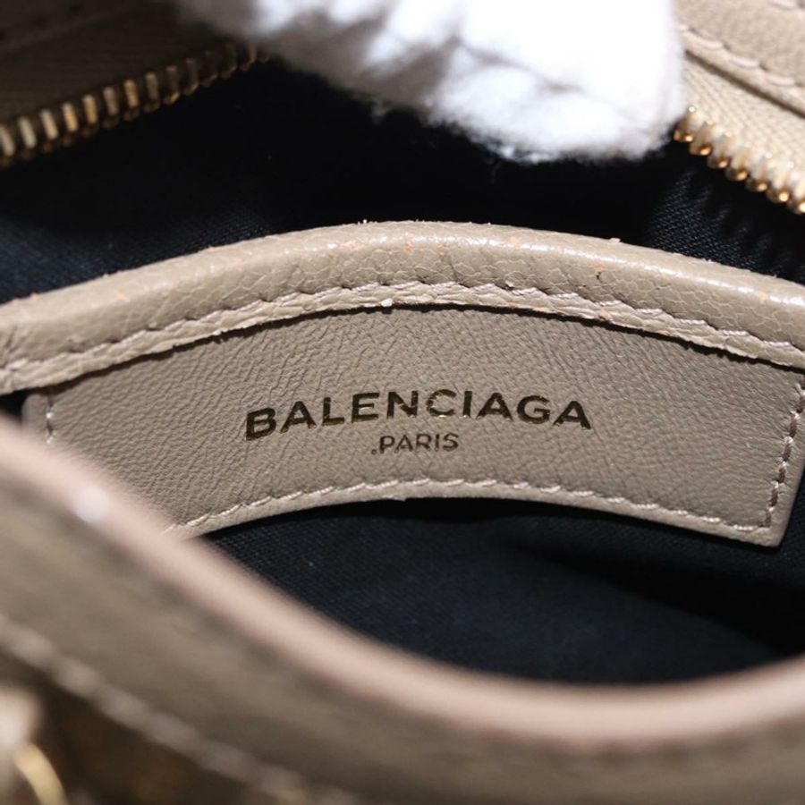 【日本直送】BALENCIAGA 迷你都會手袋 皮革 兩用 米色 金色色調 453293 正品 ka5352V-16