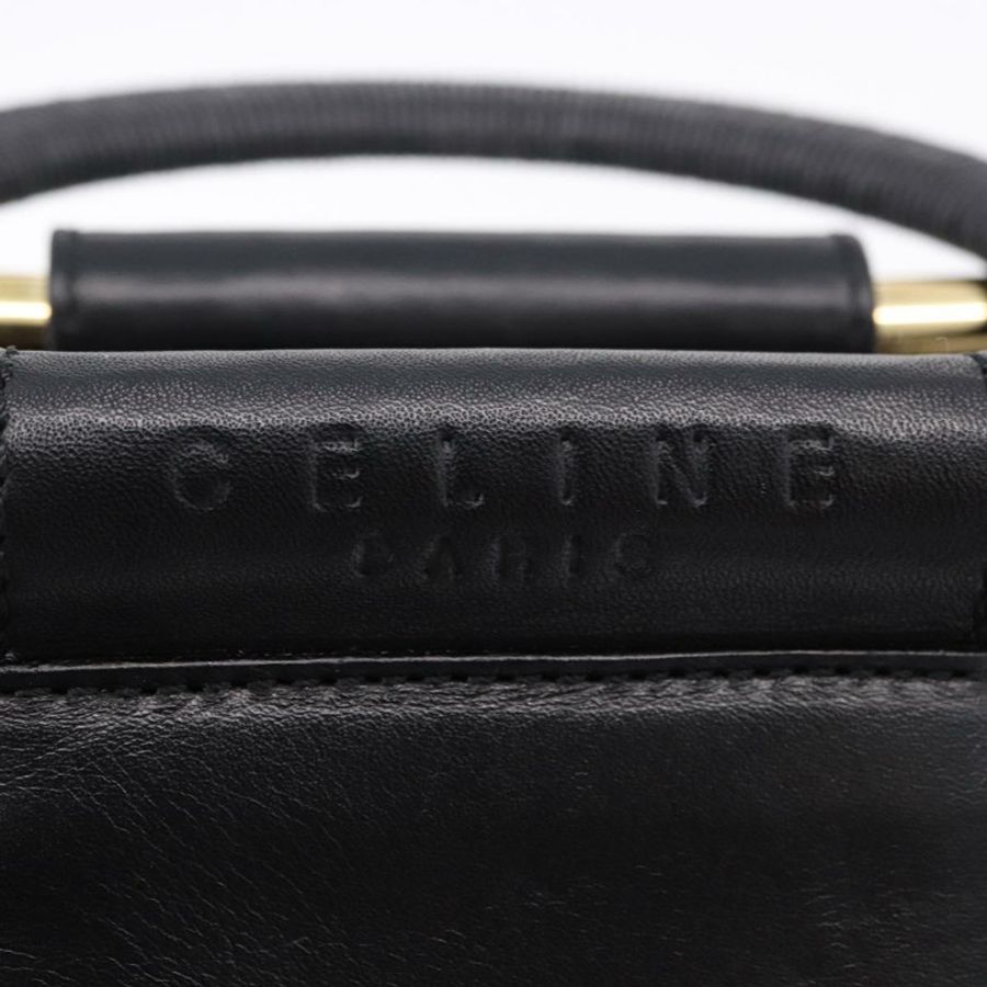 【日本直送】CELINE 手提包 皮革 2way 黑色 金色色調 Auth ka5384V-15