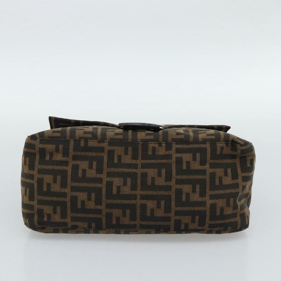 【日本直送】FENDI Zucca帆布Mamma Baguette單肩包 黑色棕色 正品 BA14103V-8