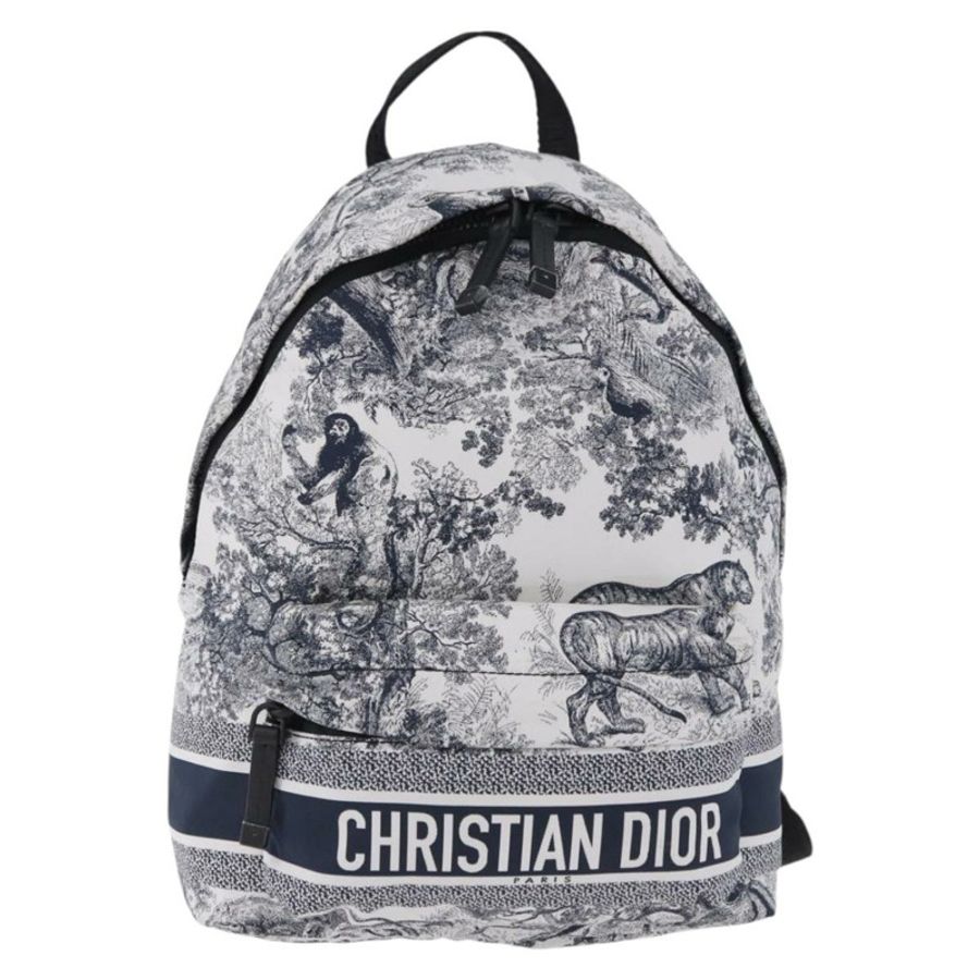 【日本直送】Christian Dior Toile de Jouy 雙肩包 尼龍 海軍藍 白色 正品 ka5416M-1