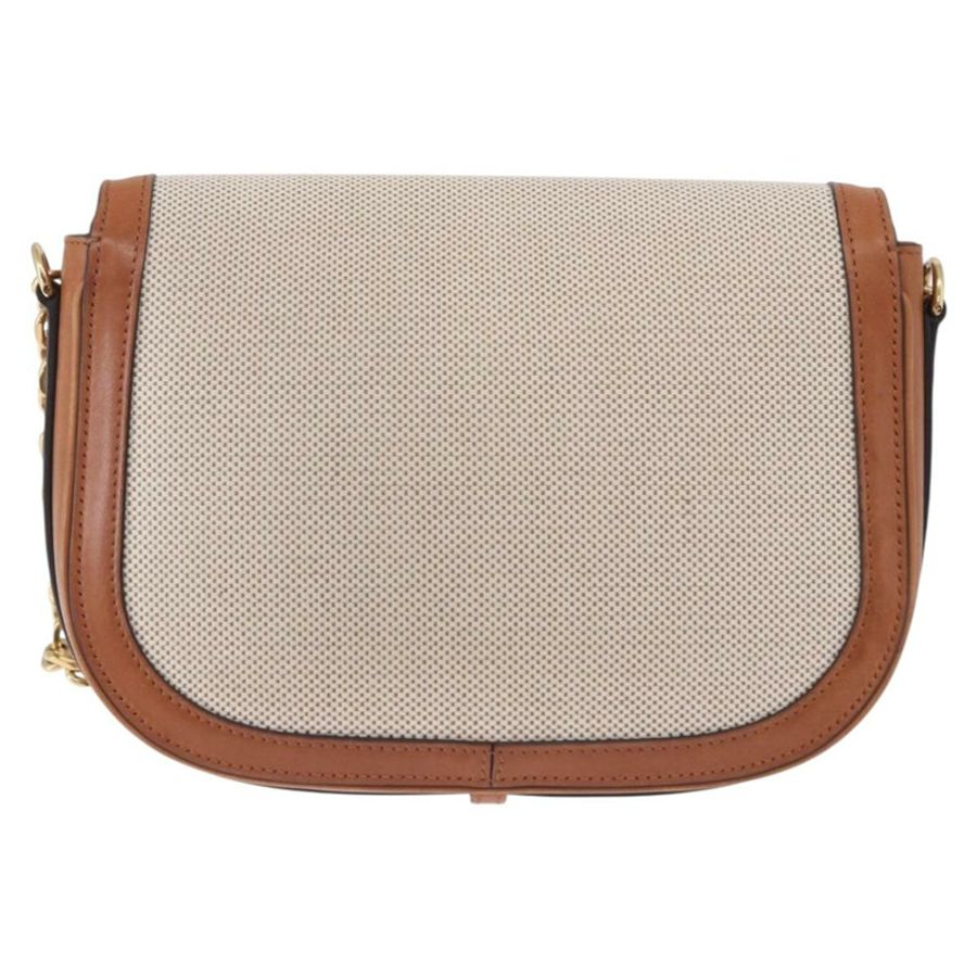【日本直送】CELINE 鏈條肩背包 帆布 米色 金色色調 正品 ka5419V-2