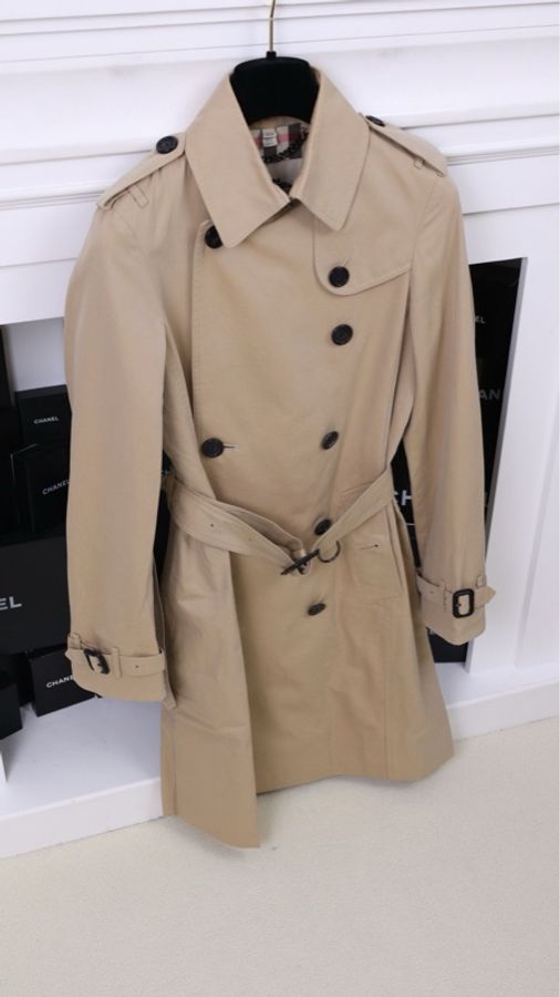 burberry卡其色双排扣风衣大衣外套-2