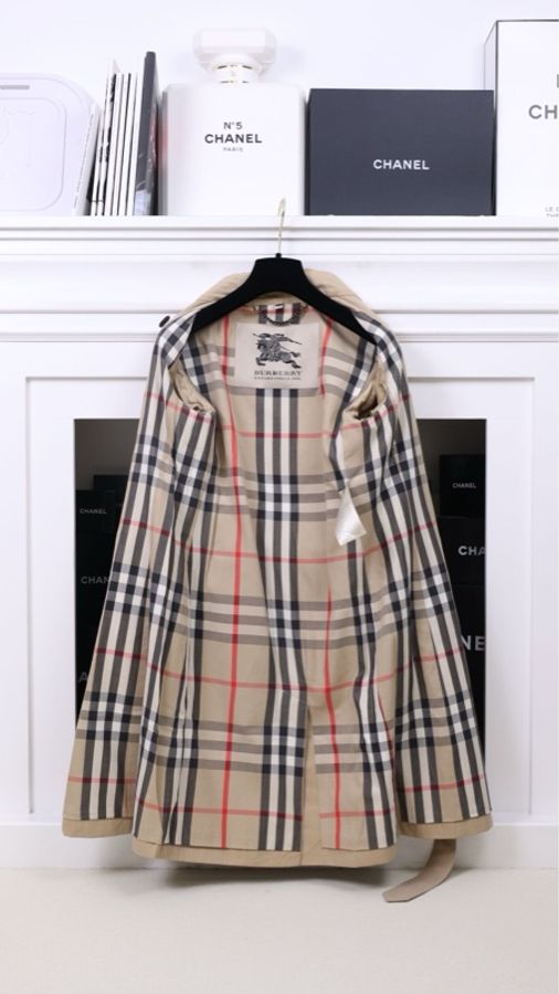 burberry卡其色双排扣风衣大衣外套-4