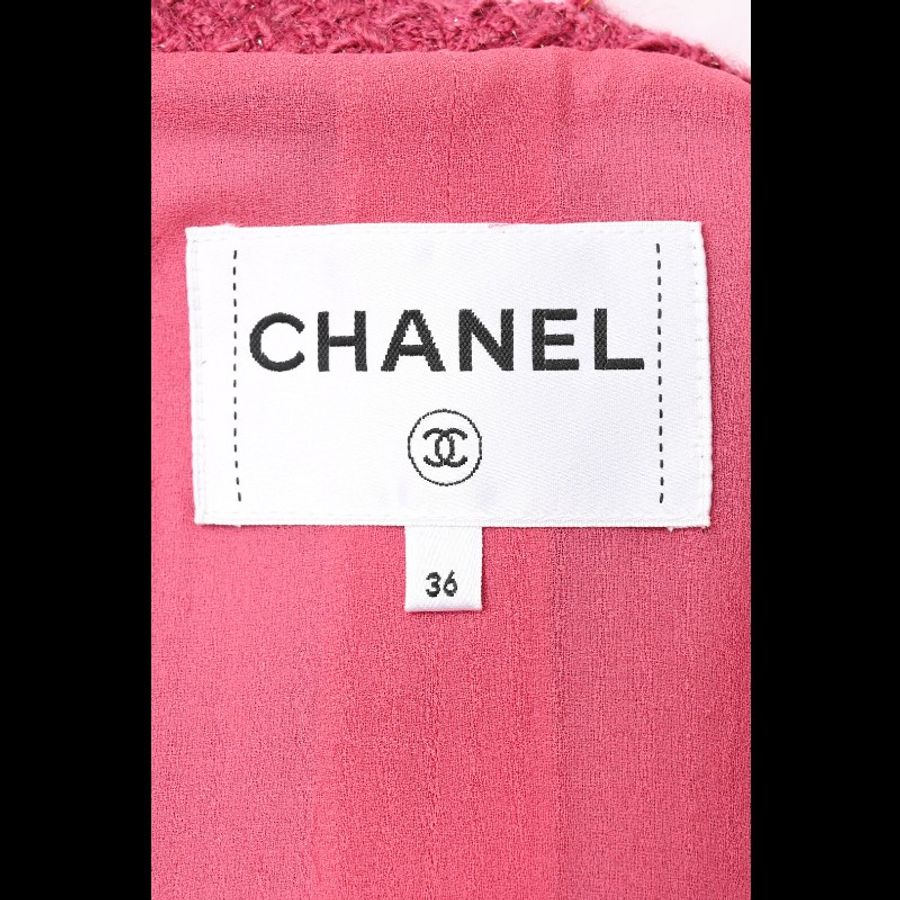 Chanel 16年椅子系列秀款玫红色羊毛娃娃领crop短外套-3