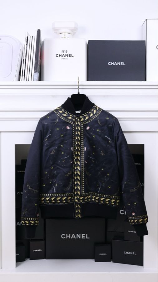 Givenchy黑金滚边印花棉服外套-0