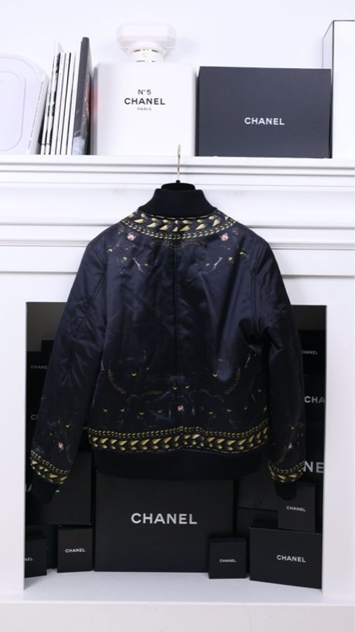 Givenchy黑金滚边印花棉服外套-2