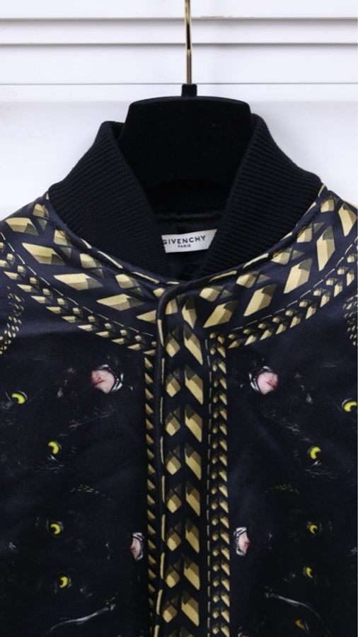 Givenchy黑金滚边印花棉服外套-6