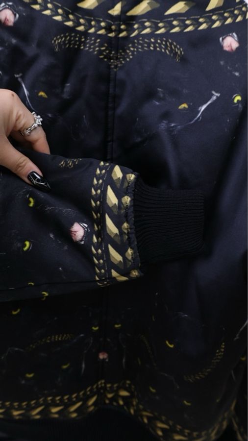 Givenchy黑金滚边印花棉服外套-7