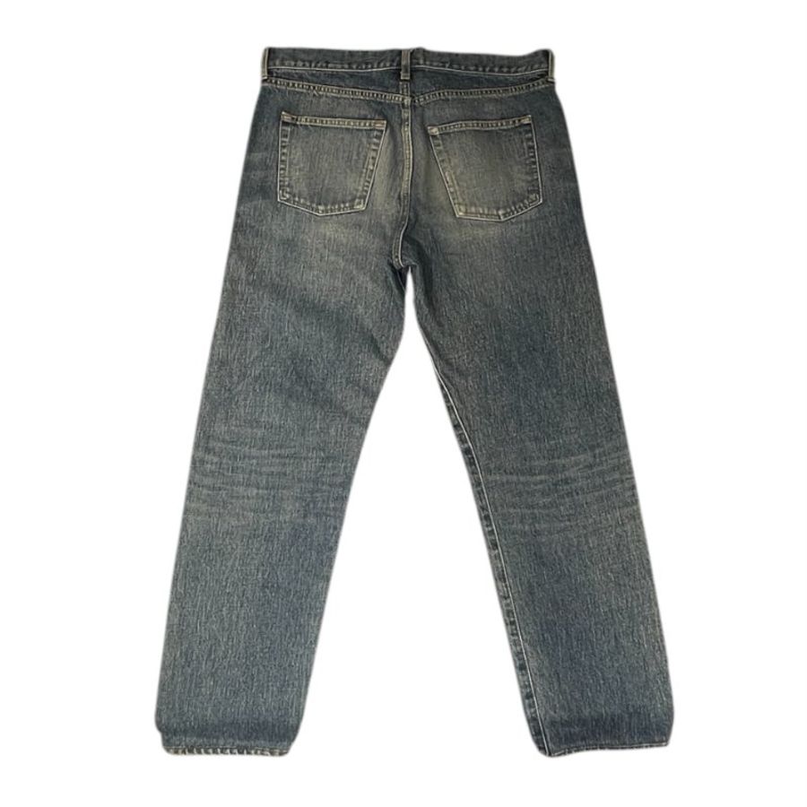SAINT LAURENT 聖羅蘭 D18 刷破造型牛仔褲 純棉 藍色 M-2