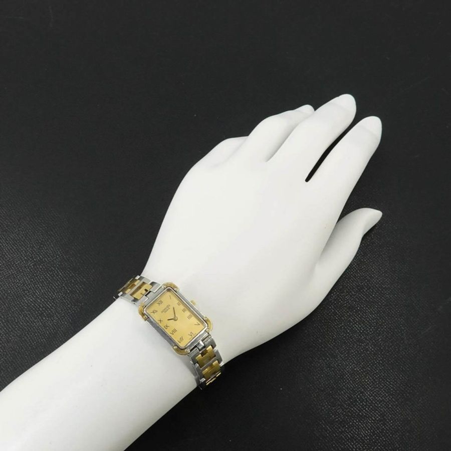 愛馬仕 Croisiere Combination CR1 240 女士腕錶 金色石英錶-3