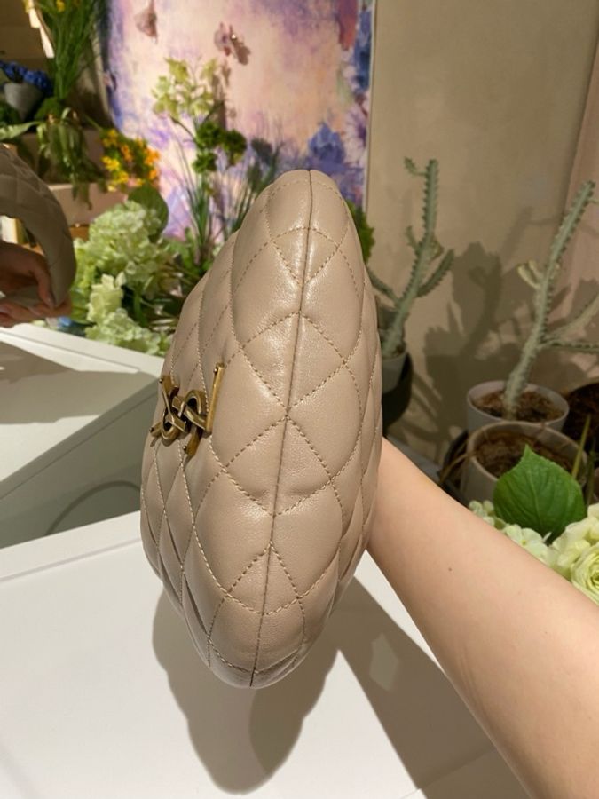 ysl 聖羅蘭 奶茶色hobo 手提包-4