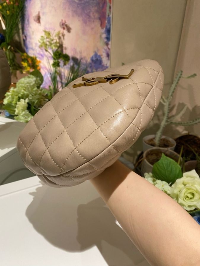 ysl 聖羅蘭 奶茶色hobo 手提包-6