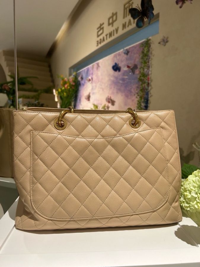 Chanel 香奈兒 單肩包 奶茶色gst15開-1