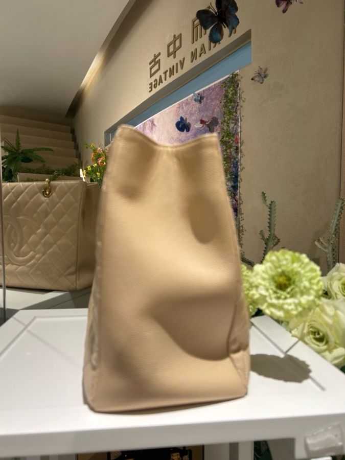 Chanel 香奈兒 單肩包 奶茶色gst15開-2