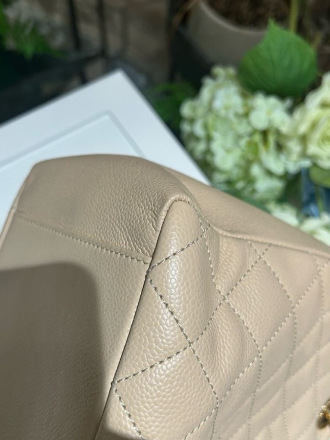 Chanel 香奈兒 單肩包 奶茶色gst15開-5