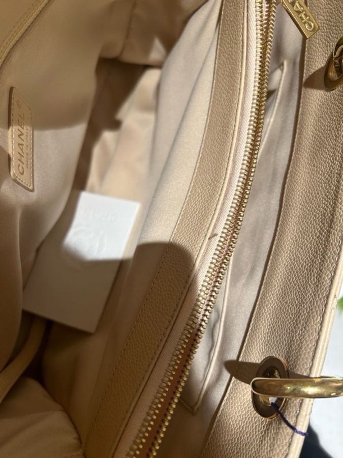 Chanel 香奈兒 單肩包 奶茶色gst15開-8