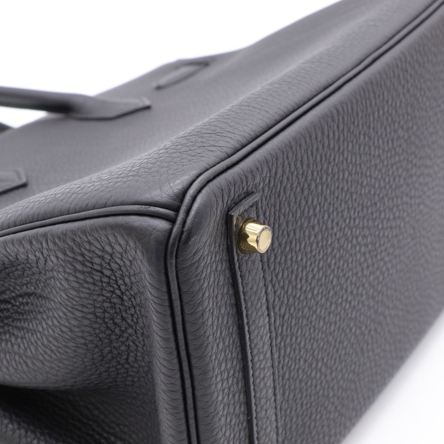 【全配有購證】Hermes 愛馬仕 鉑金包 Birkin30 黑金 89 Noir 手提包-9