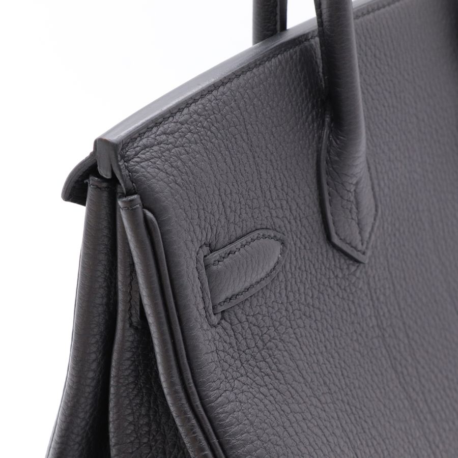 【全配有購證】Hermes 愛馬仕 鉑金包 Birkin30 黑金 89 Noir 手提包-13