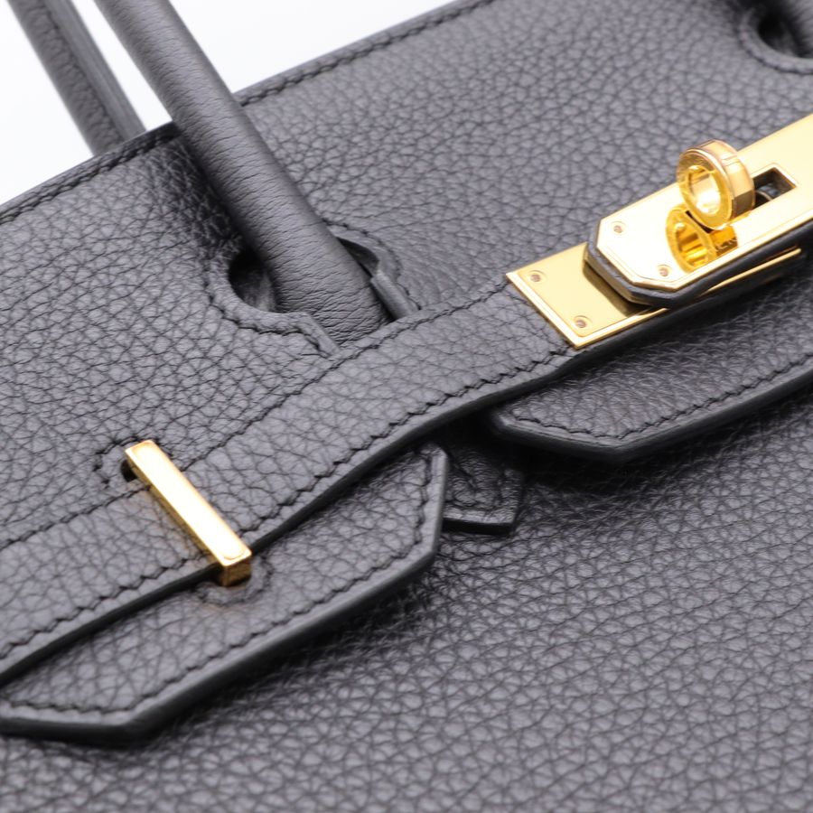 【全配有購證】Hermes 愛馬仕 鉑金包 Birkin30 黑金 89 Noir 手提包-16