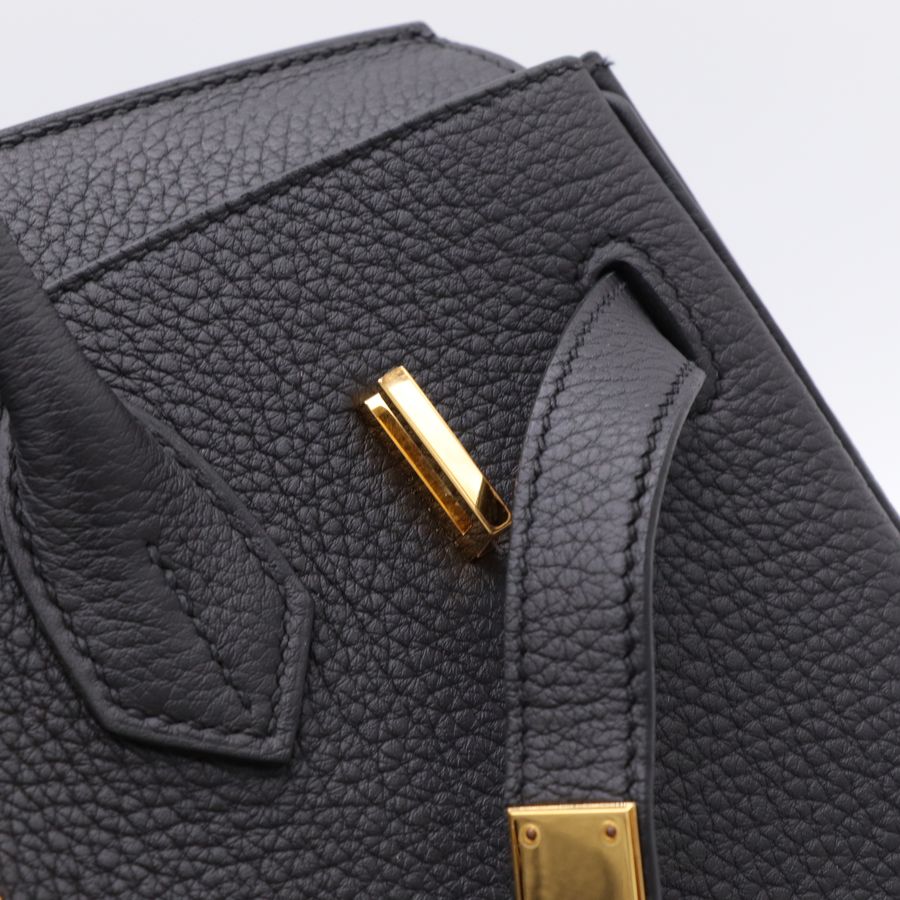 【全配有購證】Hermes 愛馬仕 鉑金包 Birkin30 黑金 89 Noir 手提包-21