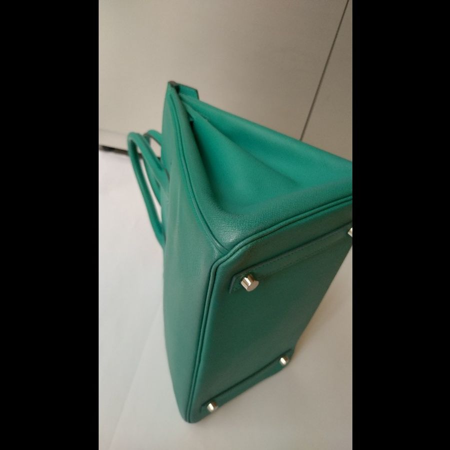 Hermes 銀釦水綠皮革柏金 birkin 30-10