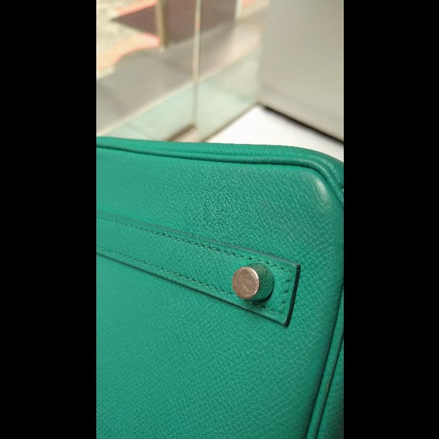 Hermes 銀釦水綠皮革柏金 birkin 30-15