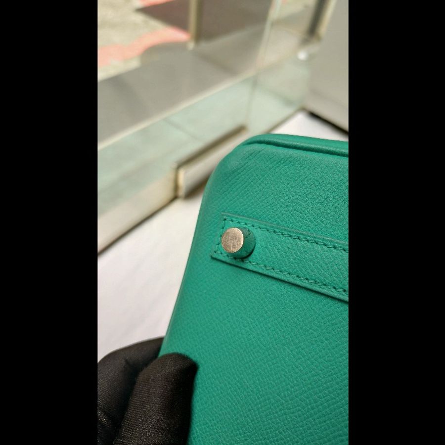 Hermes 銀釦水綠皮革柏金 birkin 30-17