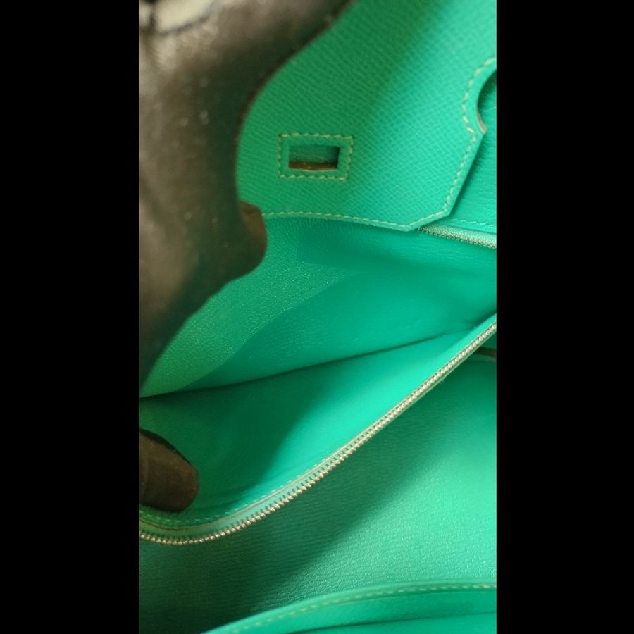 Hermes 銀釦水綠皮革柏金 birkin 30-28