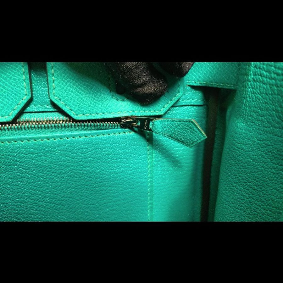 Hermes 銀釦水綠皮革柏金 birkin 30-31