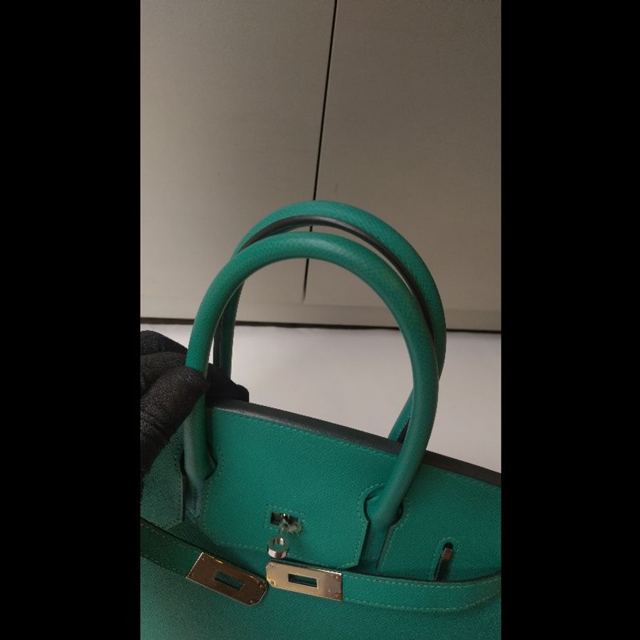 Hermes 銀釦水綠皮革柏金 birkin 30-36