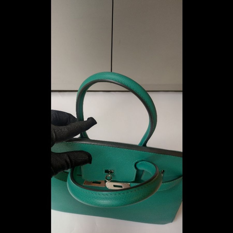 Hermes 銀釦水綠皮革柏金 birkin 30-37