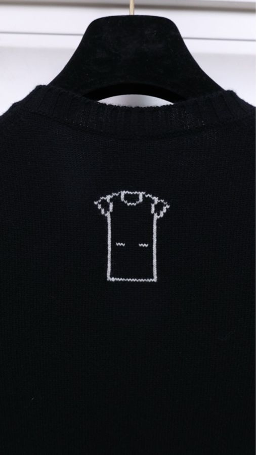 Chanel 09年黑色针织小鹿图案短袖连衣裙-9