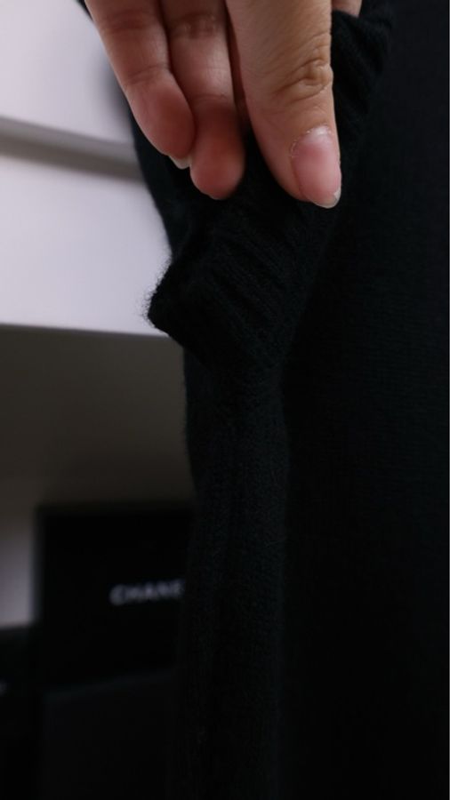 Chanel 09年黑色针织小鹿图案短袖连衣裙-14