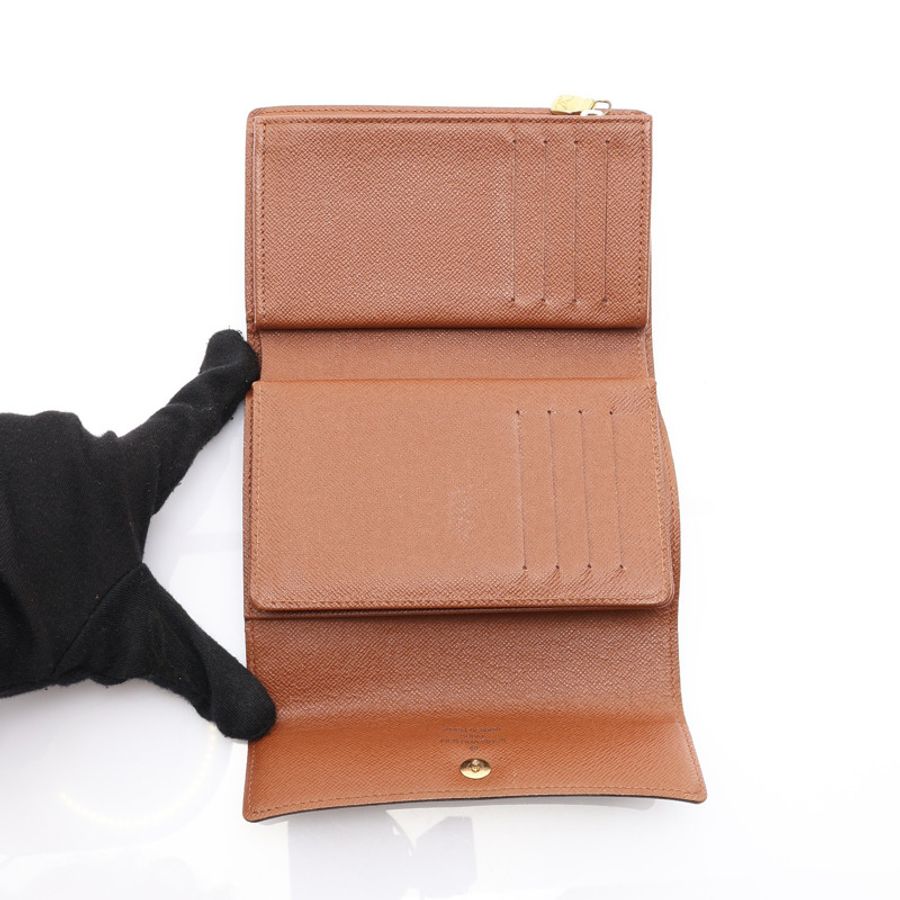 Alexandra 扣式中夾 棕色 原花帆布【LOUIS VUITTON LV 路易威登】 M60047-2
