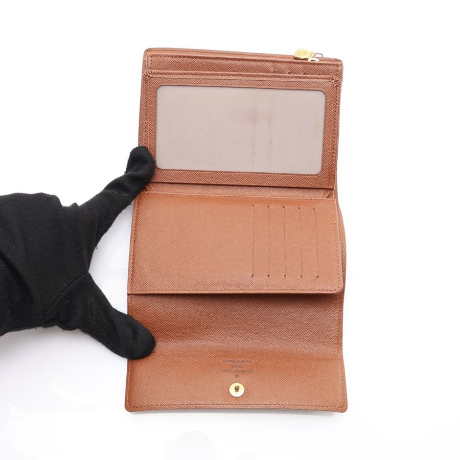 Alexandra 扣式中夾 棕色 原花帆布【LOUIS VUITTON LV 路易威登】 M60047-3