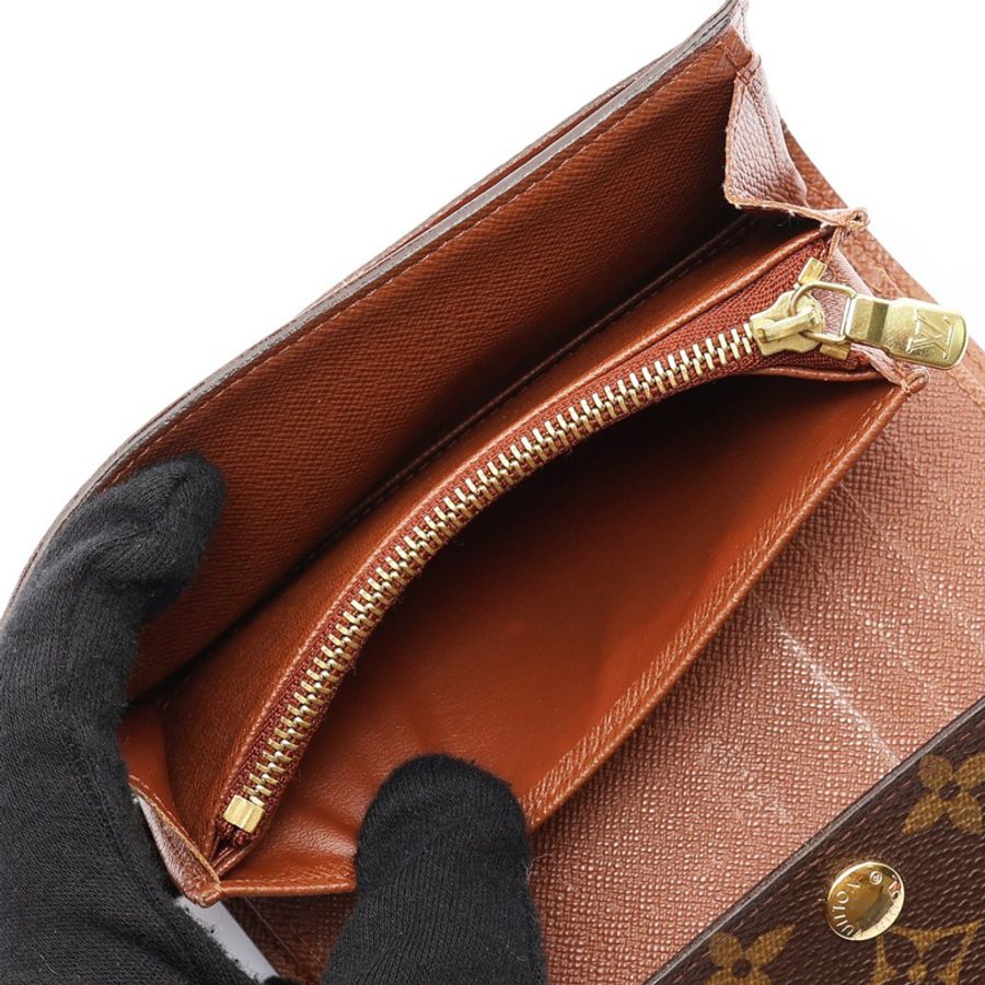 Alexandra 扣式中夾 棕色 原花帆布【LOUIS VUITTON LV 路易威登】 M60047-5