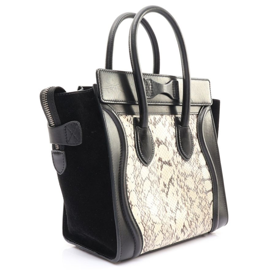 CELINE 賽琳 Micro Luggage 手提包 黑/白色 牛皮-1