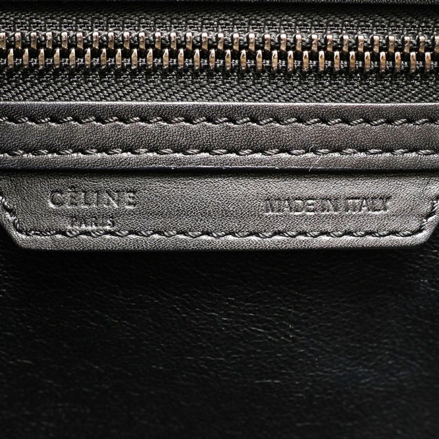 CELINE 賽琳 Micro Luggage 手提包 黑/白色 牛皮-4