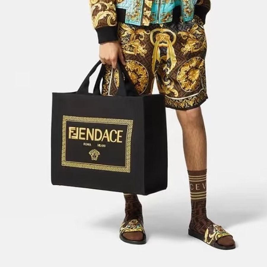 莉亞精品♡ Fendi x Versace 聯名托特包 二手美包-1