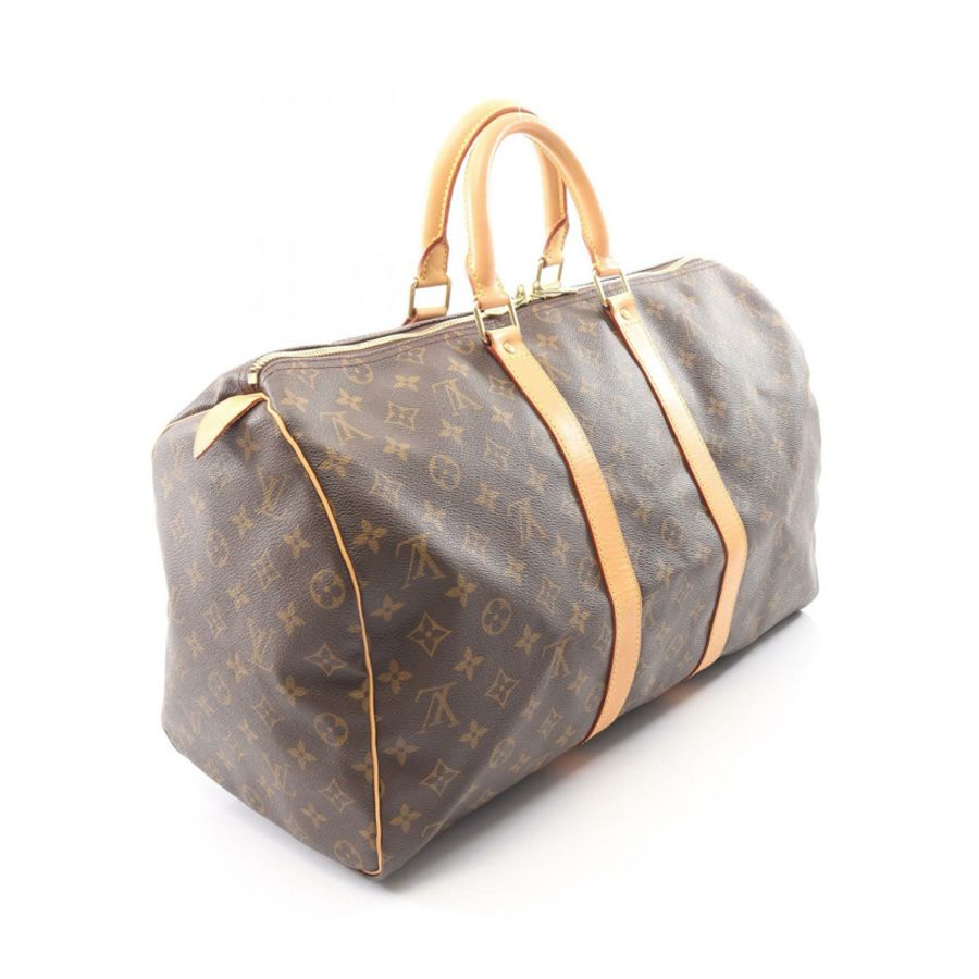 路易威登 Keepall45 Monogram 波士頓包 M41428 PVC塗層帆布皮革 棕色 二手 男女通用-1